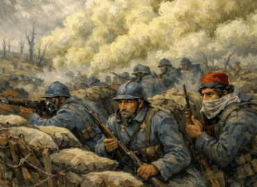 French Colonial Troops Manning Trenches Near Ypres During A Gas Attack With Visit Flanders Fields